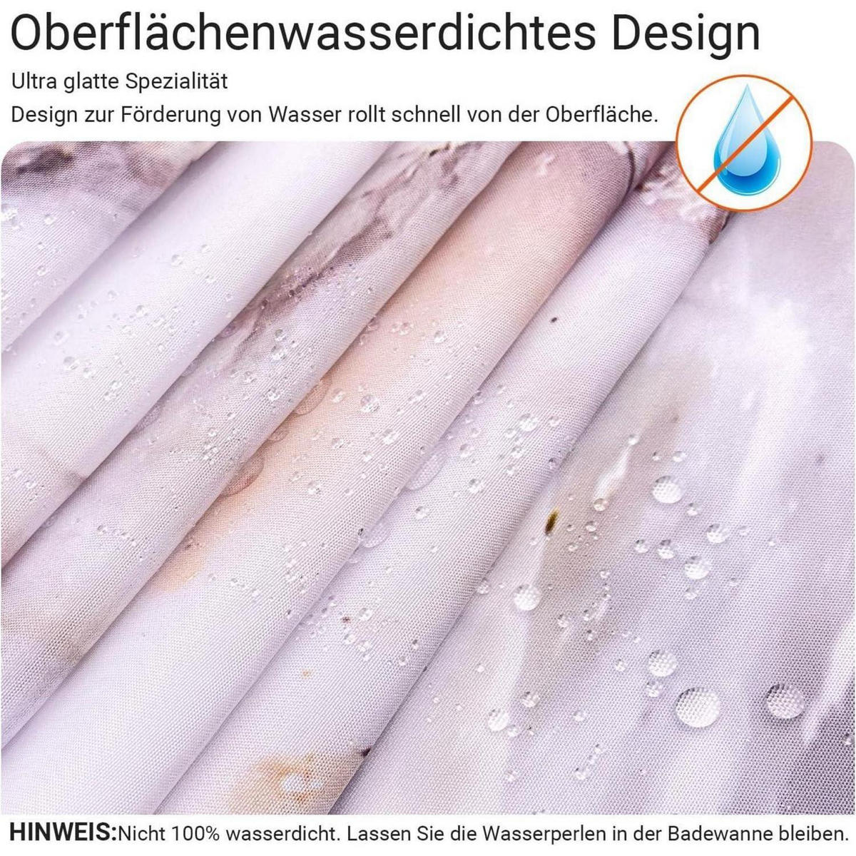 DUSCHVORHANG Marmoroptik 180 x 200 cm Textil Wasserabweisend Waschbar - Multicolor, Textil (180/200cm)