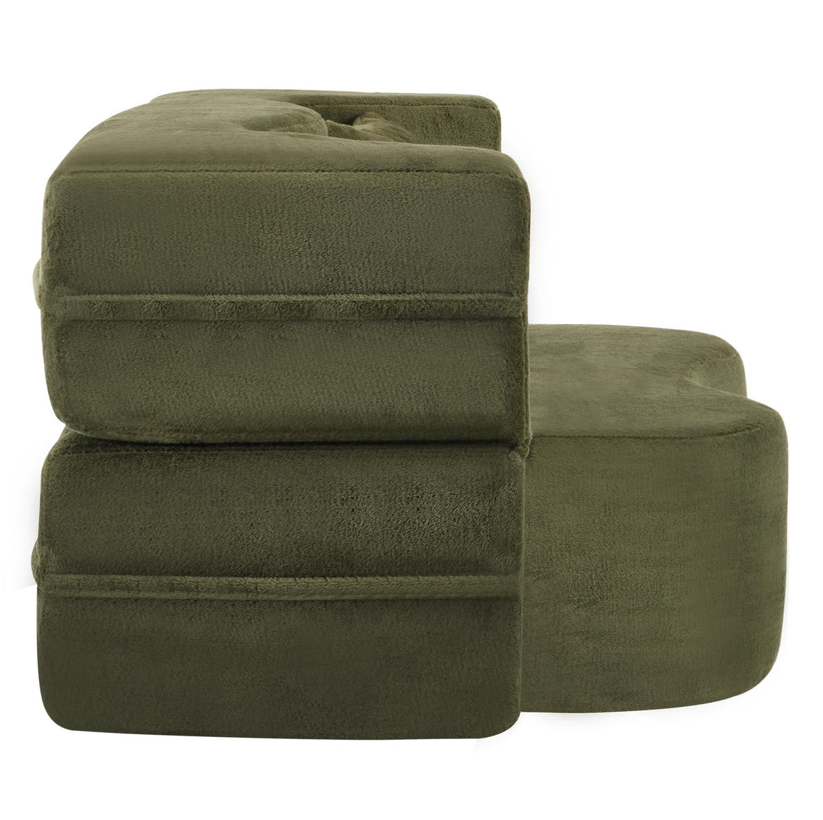 SCHLAFSOFA 2-in-1 faltbar Grün mit 2 Kissen - Grün, Kunststoff (180/70/55cm) - Meubliv