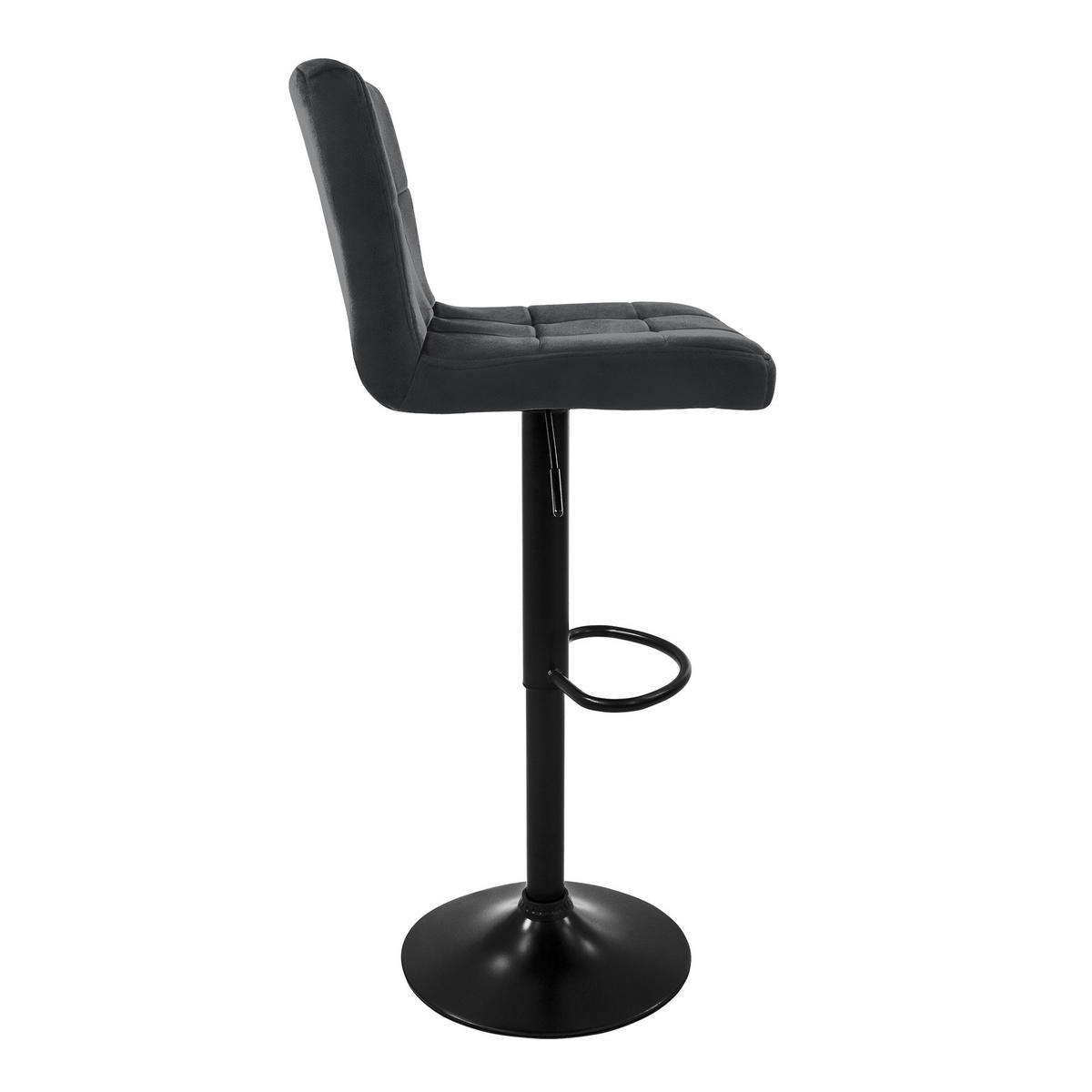 BARHOCKER Samt grau 2er Set - Grau, Metall (50/112/45cm) - ML-DESIGN