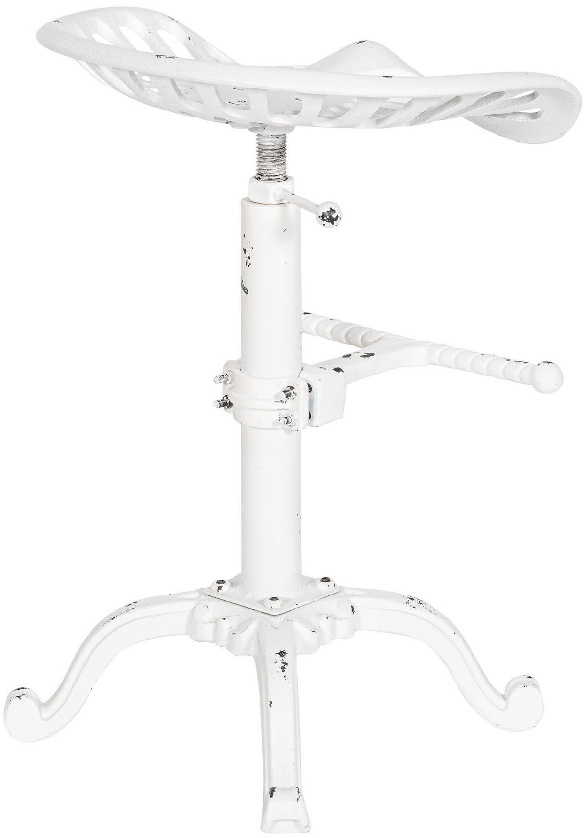 BARHOCKER 2er Set Metall Antik Weiß - Weiß, Metall (44/56/34cm) - CLP