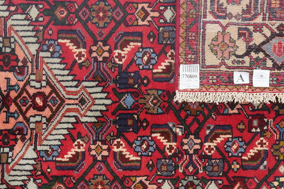 ORIENTTEPPICH handgeknüpft Assadabad Rot 202/128 cm Schurwolle - Rot, Textil (128/202cm) - Looma