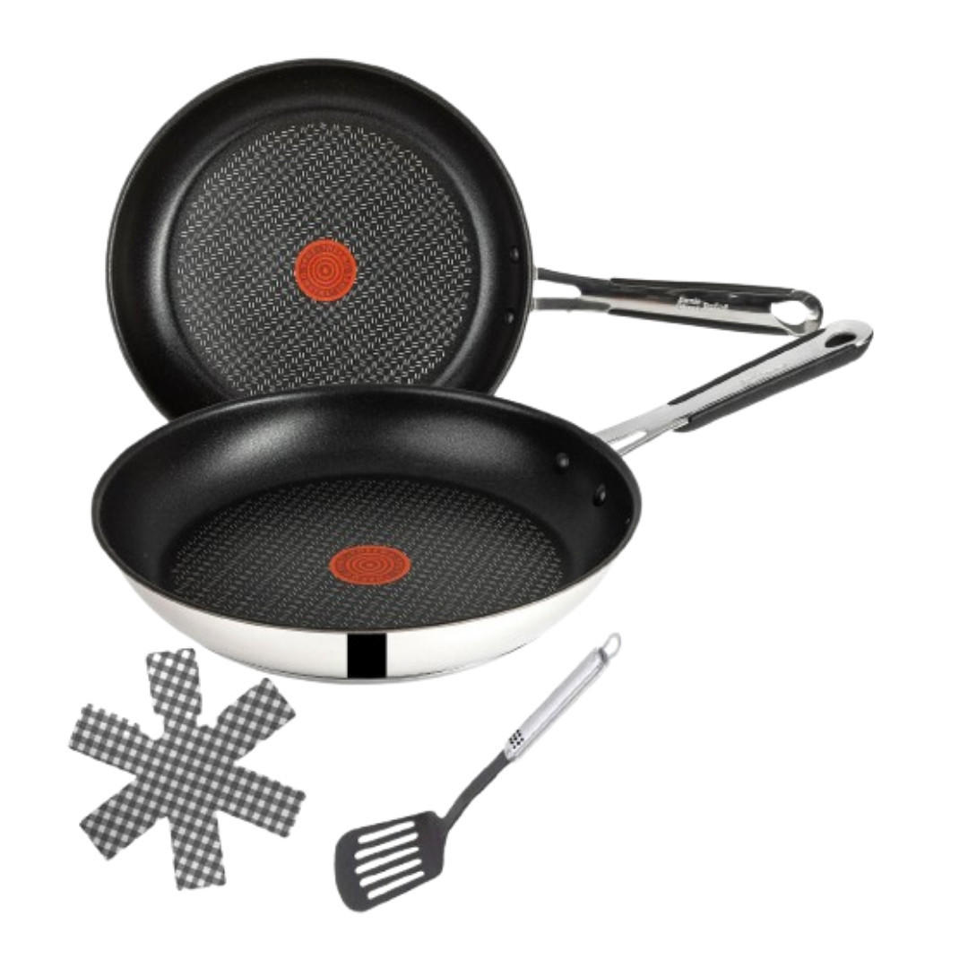 BRATPFANNENSET Jamie Oliver Schwarz 3-teilig 26 cm Antihaft Induktion - Silberfarben, Metall - Tefal