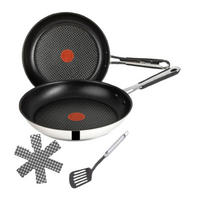 BRATPFANNENSET Jamie Oliver Schwarz 3-teilig 26 cm Antihaft Induktion - Silberfarben, Metall - Tefal