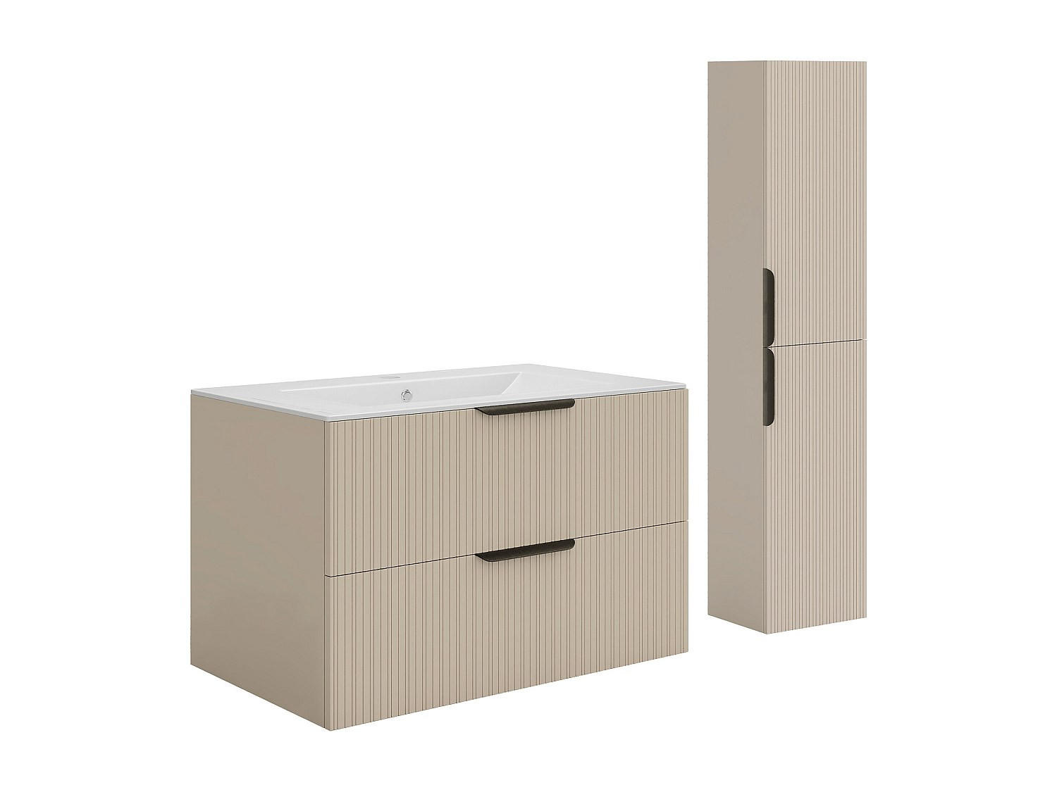 Vente-Unique Badmöbel-Set Weiß 80x50x46 cm