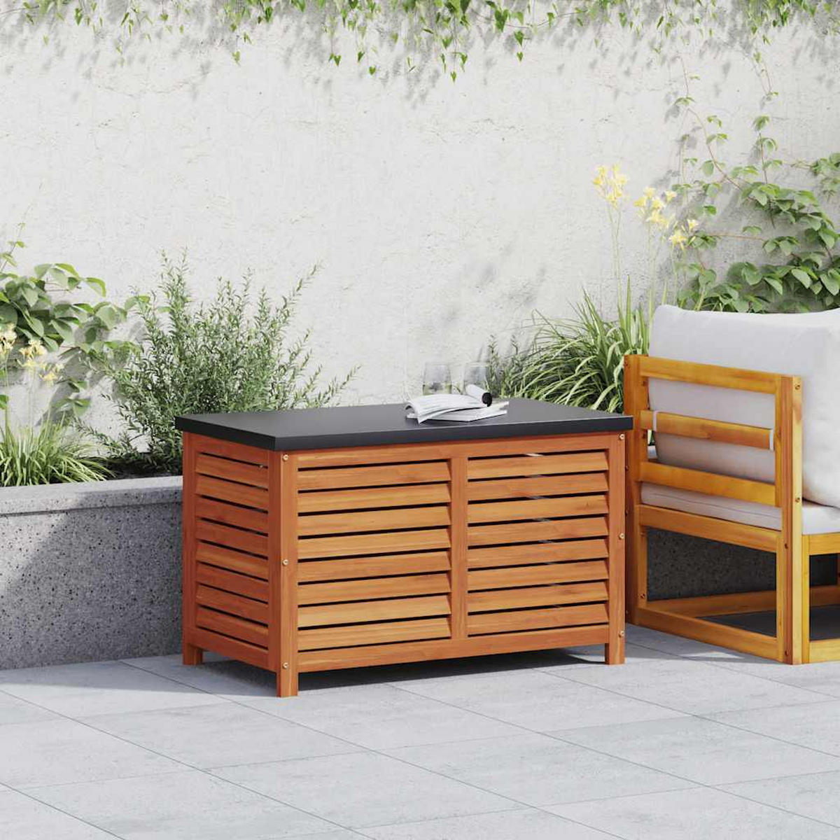 GARTENBOX 90/48/55 Cm Massivholz Eukalyptus - Braun, Holz (48/55/90cm) - vidaXL