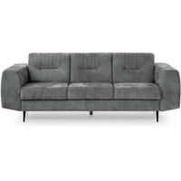 SOFA Venezia 3-Sitzer mit Metallbeinen, dunkelgrau, 233 cm - Dunkelgrau/Schwarz, Holzwerkstoff/Metall (223/85/94cm) - Beautysofa