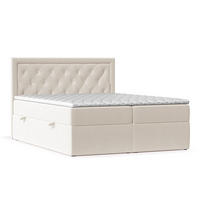 BOXBETT Maestro Hellbeige 160/200 cm mit Bonellmatratze und Topper - Beige/Schwarz, Holz/Holzwerkstoff (160/200cm) - Maison de Reve