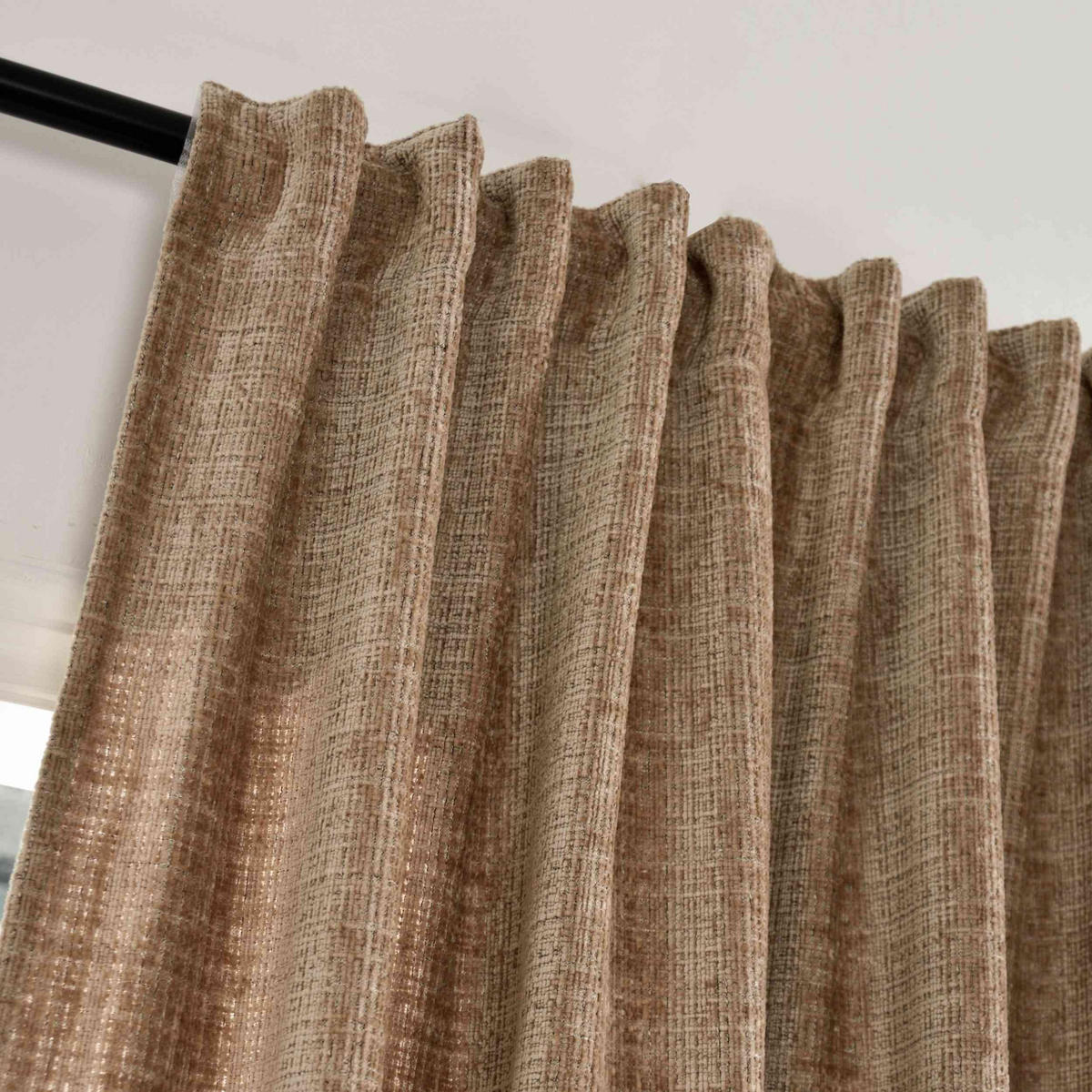 VORHANG Chenille Riga 245x140 cm Taupe - Taupe, Textil (140/245cm) - Gardinenbox