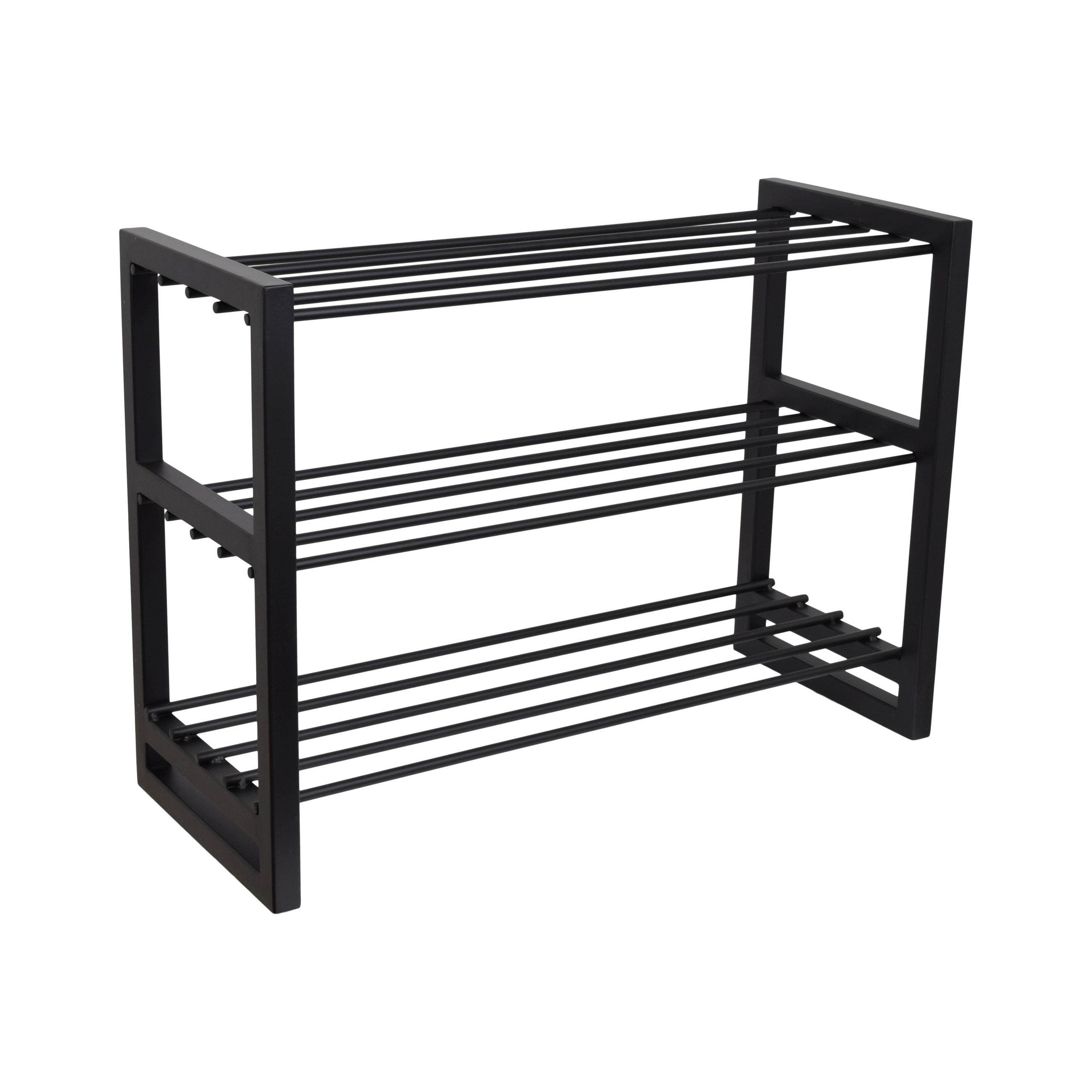 SCHUHSCHRANK Hall Schwarz - Schwarz, Metall (70/50/28cm) - LOFT42