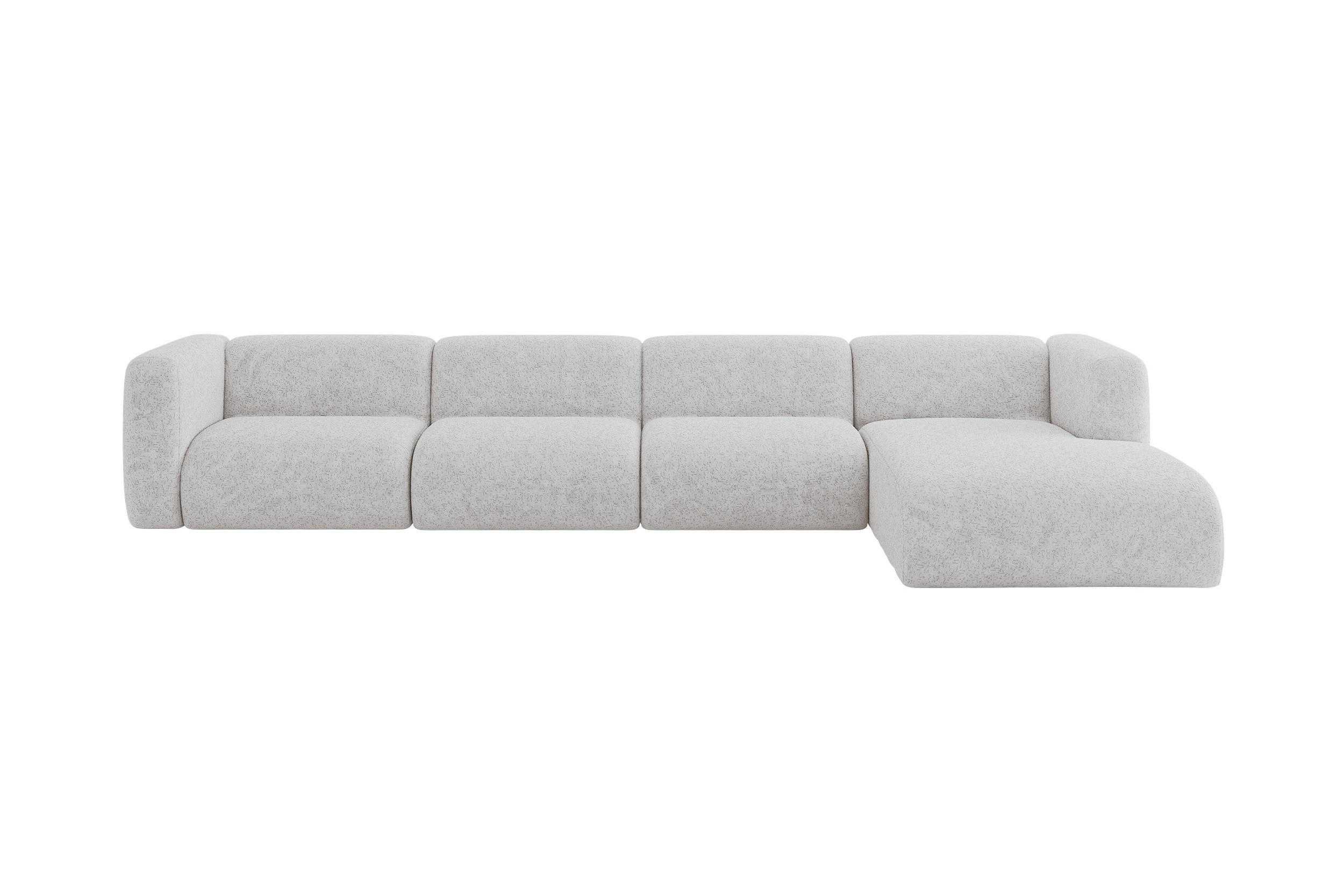 ALTDECOR ROHOVÁ SEDAČKA S PRAVOU OTOMANOU MIRA-L3 409x179x70 Šedá Velur