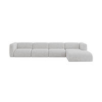 ECKSOFA Ottomane Rechts MIRA-L3 409x179x70 Grau Velours - Schwarz/Grau, Holzwerkstoff/Kunststoff (409/179cm) - ALTDECOR