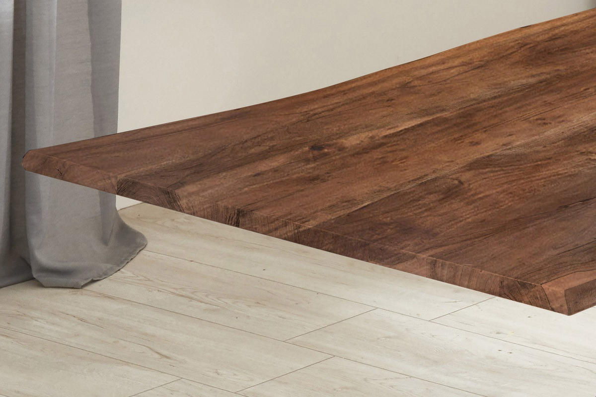 ESSTISCH HELENE - Silberfarben/Braun, Holz/Metall (100/240/77cm) - SAM