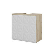 WASCHBECKENUNTERSCHRANK Edge Weiß 60 x 57 cm mit 2 Türen - Weiß, Holzwerkstoff (60/57/30cm) - Vicco