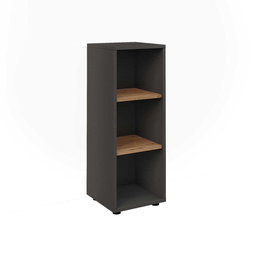 MIDISCHRANK Irma Anthrazit/Artisan 30 x 81 cm mit 3 Ablagefächern - Anthrazit/Eiche Artisan, Holzwerkstoff (30/81/30cm) - Vicco