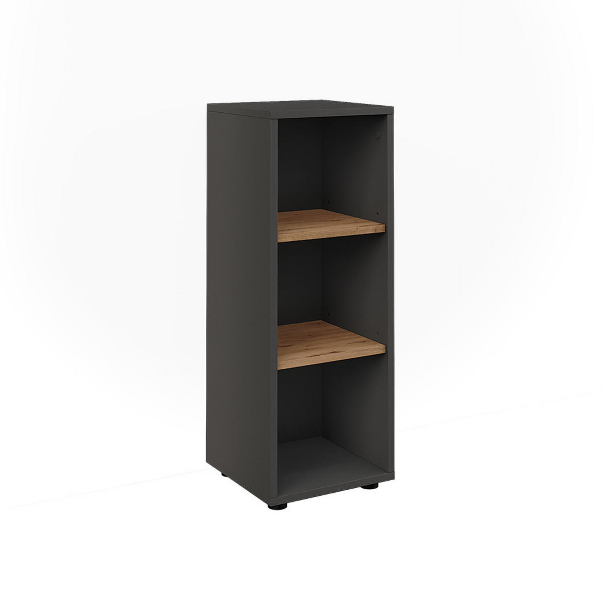 MIDISCHRANK Irma Anthrazit/Artisan 30 x 81 cm mit 3 Ablagefächern - Anthrazit/Eiche Artisan, Holzwerkstoff (30/81/30cm) - Vicco