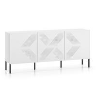 SIDEBOARD Clearing weiß / schwarz 170 / 37 / 77cm (einzelne Füße) - Schwarz/Weiß, Holz/Holzwerkstoff (170/77/37cm) - Feldmann-Wohnen
