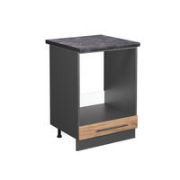 HERDUMBAUSCHRANK Fame-Line Goldkraft Eiche 60 cm, AP Anthrazit - Honigeiche/Anthrazit, Holzwerkstoff (60/82/60cm) - Vicco