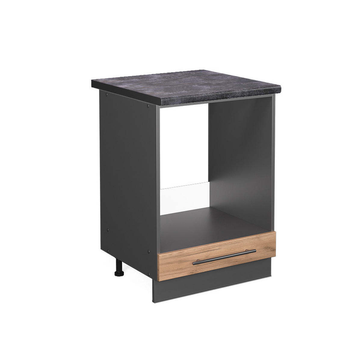HERDUMBAUSCHRANK Fame-Line Goldkraft Eiche 60 cm, AP Anthrazit - Honigeiche/Anthrazit, Holzwerkstoff (60/82/60cm) - Vicco