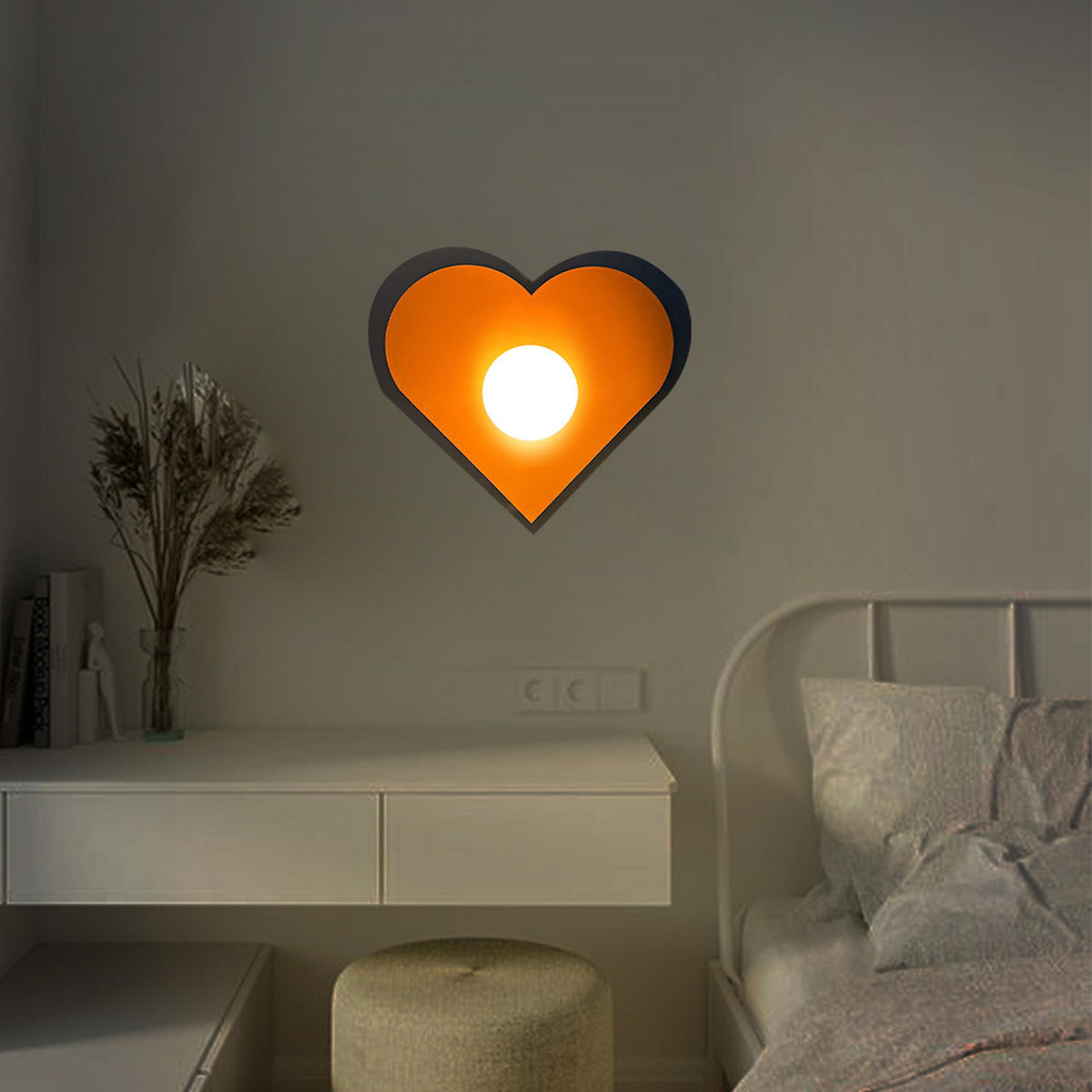 WANDLEUCHTE Innen 35 cm - Orange, Glas/Metall (35/31cm) - Bamyum