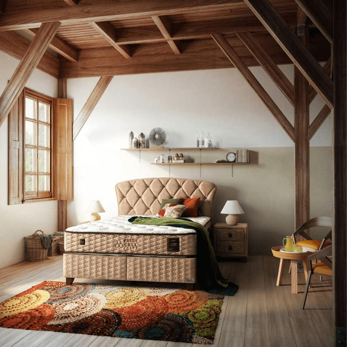 BOXBETT Freshcell Set 180x200 - Braun, Holz/Metall (180/200cm) - Bambi