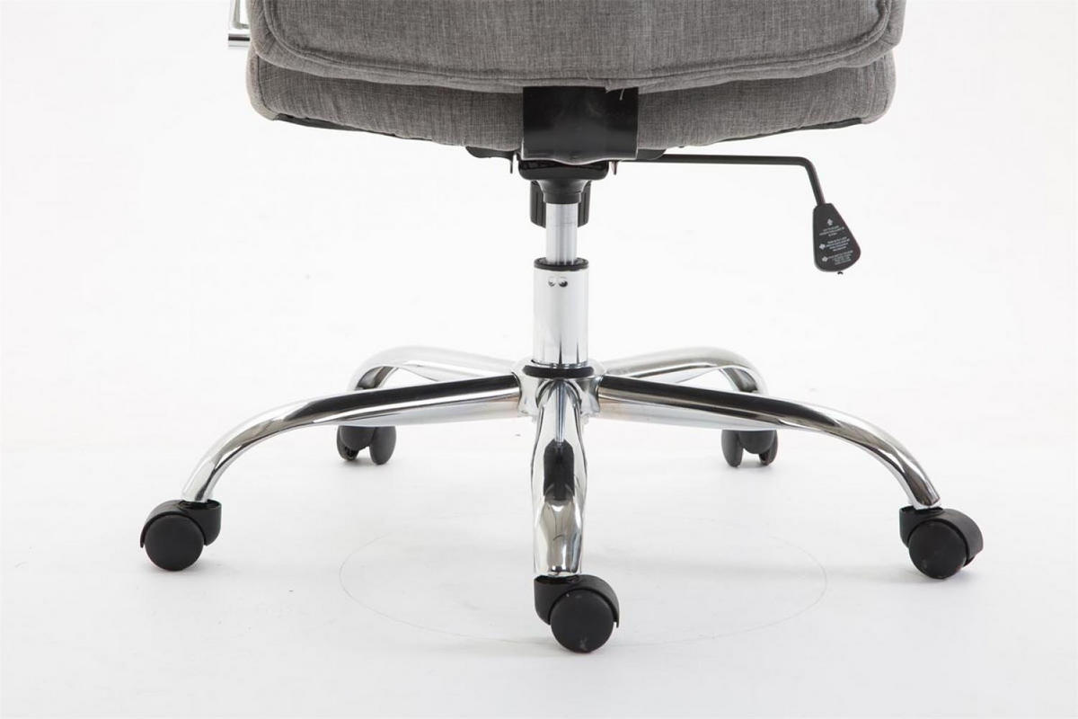 CHEFSESSEL Stoff grau - Chromfarben/Grau, Textil/Metall (65/115/73cm) - CLP
