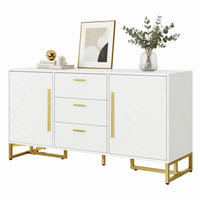 SIDEBOARD mit 3 Schubladen 2 Türen MDF Weiß - Weiß, Holzwerkstoff (145/75/40cm) - Meubliv