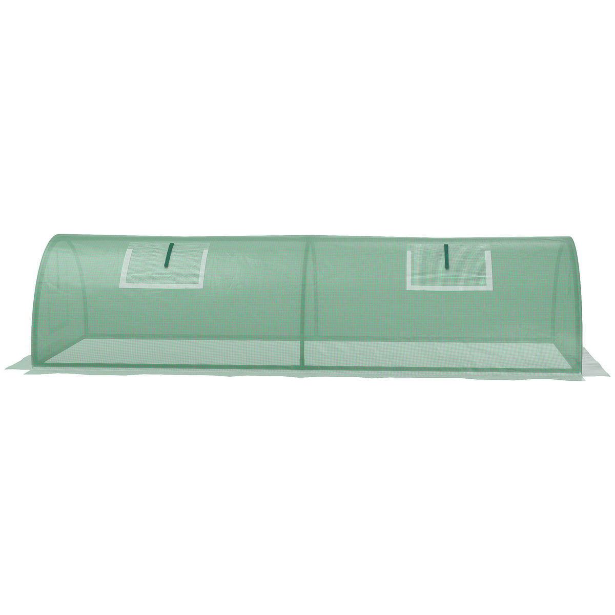 FOLIENGEWÄCHSHAUS, Grün, Stahl, PE, PP - Grün, Kunststoff (80/45/200cm) - Outsunny