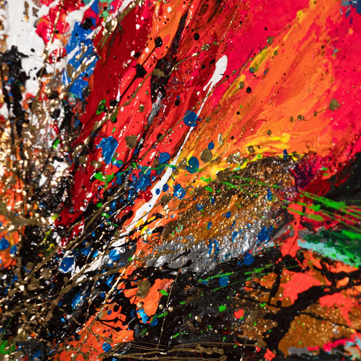 GEMÄLDE Kraft der Blüte Schattenfugenrahmen Gold 120x80 cm - Goldfarben, Holz (120/80cm) - YS-art gallery