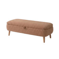 90CM široká froté úložná lavice - BEN - hnědá, kompozitní dřevo (30/45/26cm) - Calicosy