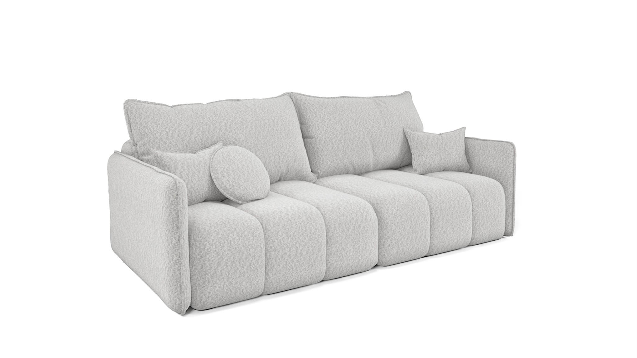 SCHLAFSOFA Morgano - Hellgrau, Holzwerkstoff/Textil (216/86/102cm) - Fun Möbel
