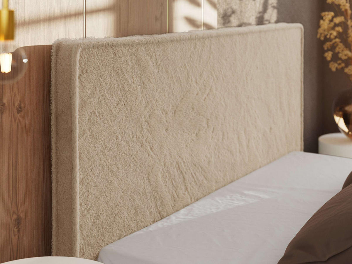 ČALÚNENÁ POSTEĽ CORIVO CLASSIC 200/200 - Béžová Plyš - bez matraca - čierna/béžová, textil/plast (200/200cm) - MKS