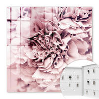 SCHLÜSSELBOX Weiß 30x30 cm – Türöffnung nach rechts - Rosa Blume - Pink, Metall (30/30/5cm) - TULUP