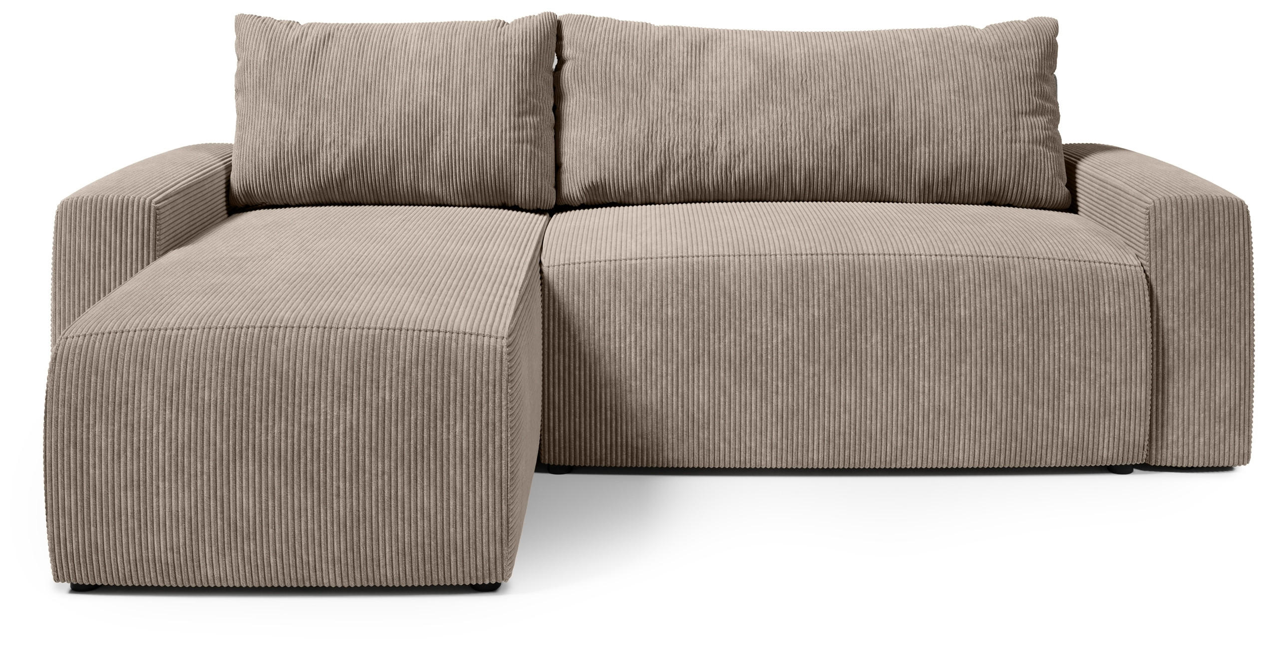 ECKSOFA PLUSH mit Schlaffunktion Beige Cord - Beige, Textil (240/145cm) - Bromarkt