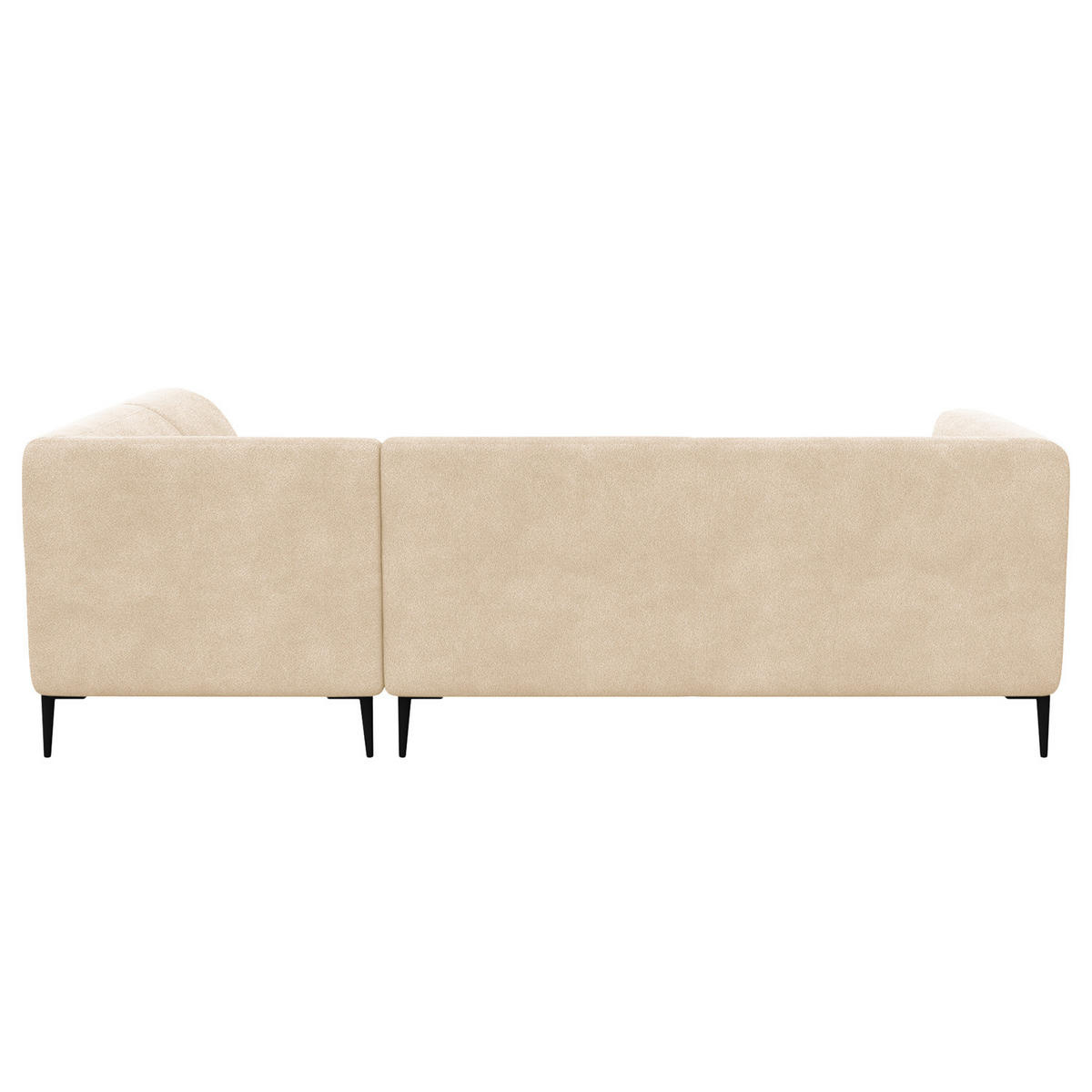 2,5-SITZER ECKSOFA mit Ottomane - Beige/Schwarz, Textil/Metall (252/205cm) - home24
