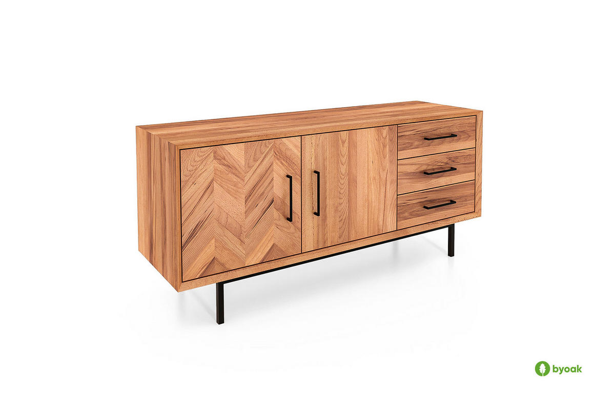 KOMMODE BREIT LEON Kernbuche - Kernbuche, Holz (144/65/45cm) - byoak