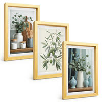 BILDER SET 3er Set - 20x30 cm Goldrahmen - Grüne Oliven, Eukalyptus - Goldfarben, Kunststoff (20/30cm) - TULUP