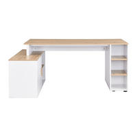SCHREIBTISCH - 174 cm x 120 cm - Holz, Platte - Naturfarben Hell, Weiß - ROMIARA - Naturfarben/Weiß, Holz (120/174/76cm) - Vente-Unique
