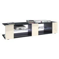 LOWBOARD Movie Fronten in Creme Hochglanz - Creme, Holzwerkstoff (135/30/39cm) - Vladon