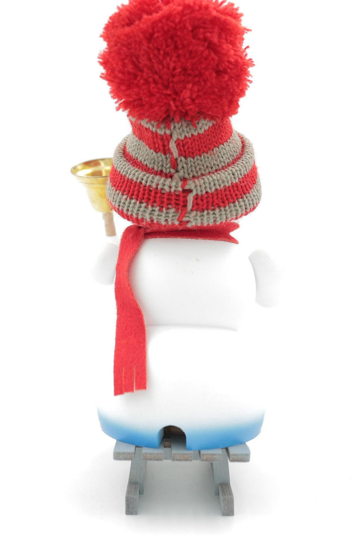 RAUCHFIGUR Schneemann Weiß Schlitten 19 cm - Multicolor, Holz (15/19/0.1cm)