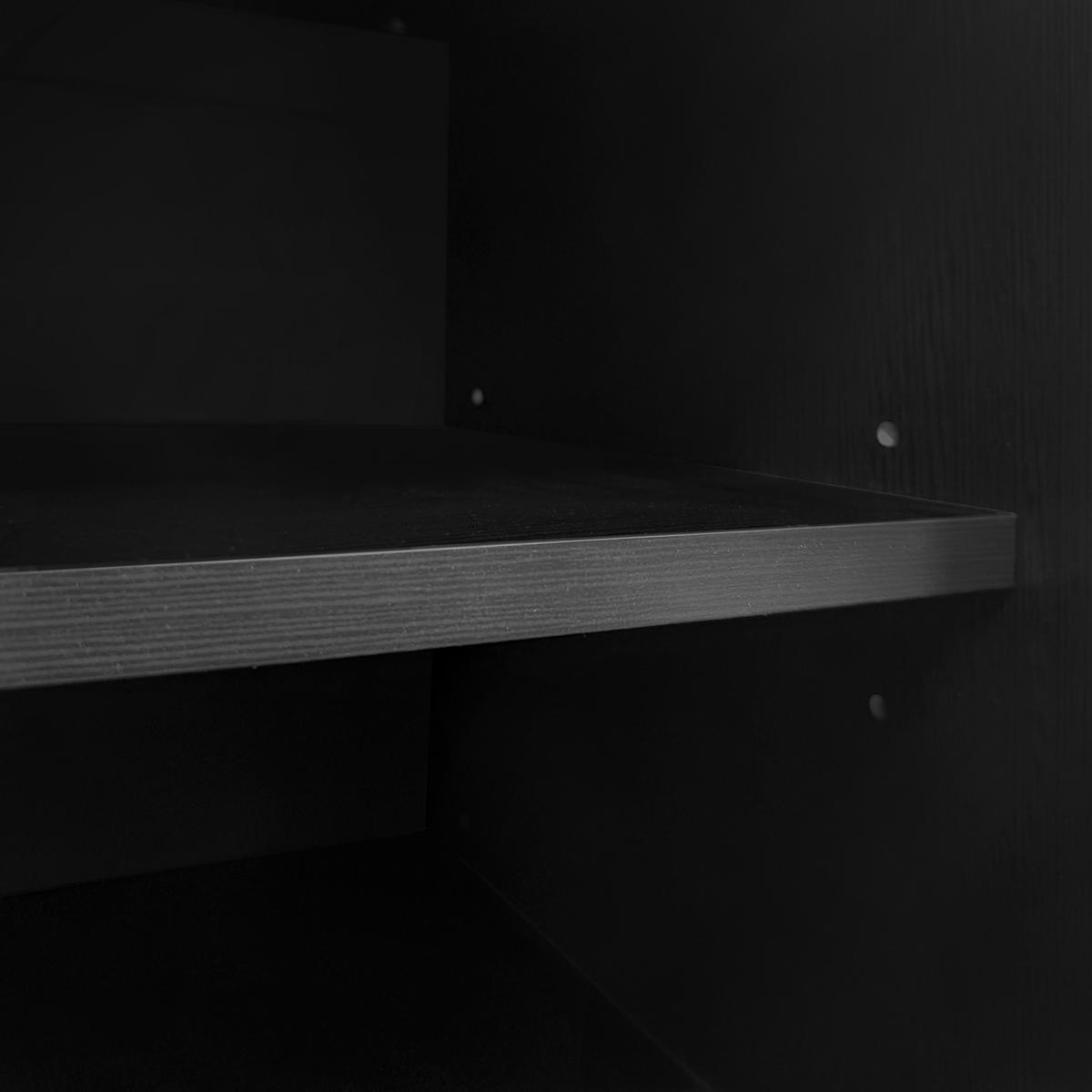 SCHUHBANK in Schwarz mit drei Stauraumtüren für Wohnzimmer und Flur, B100/T34/H69 cm - Schwarz, Holzwerkstoff/Metall (100/68.5/34cm) - STILVORA