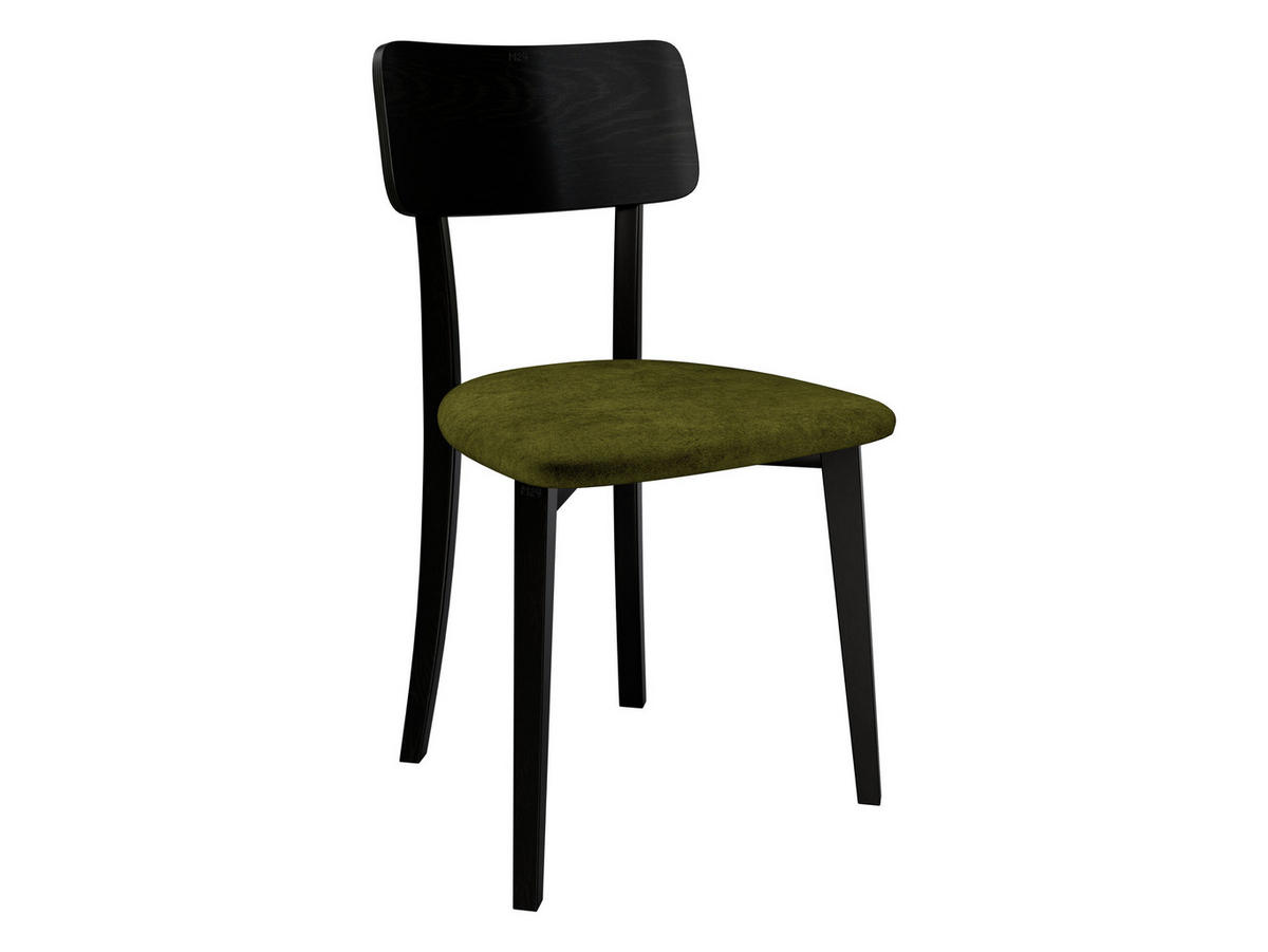 ESSZIMMERSTUHL Hugo VI - Schwarz/Grün, Holz/Textil (47/86/48cm) - MIRJAN24