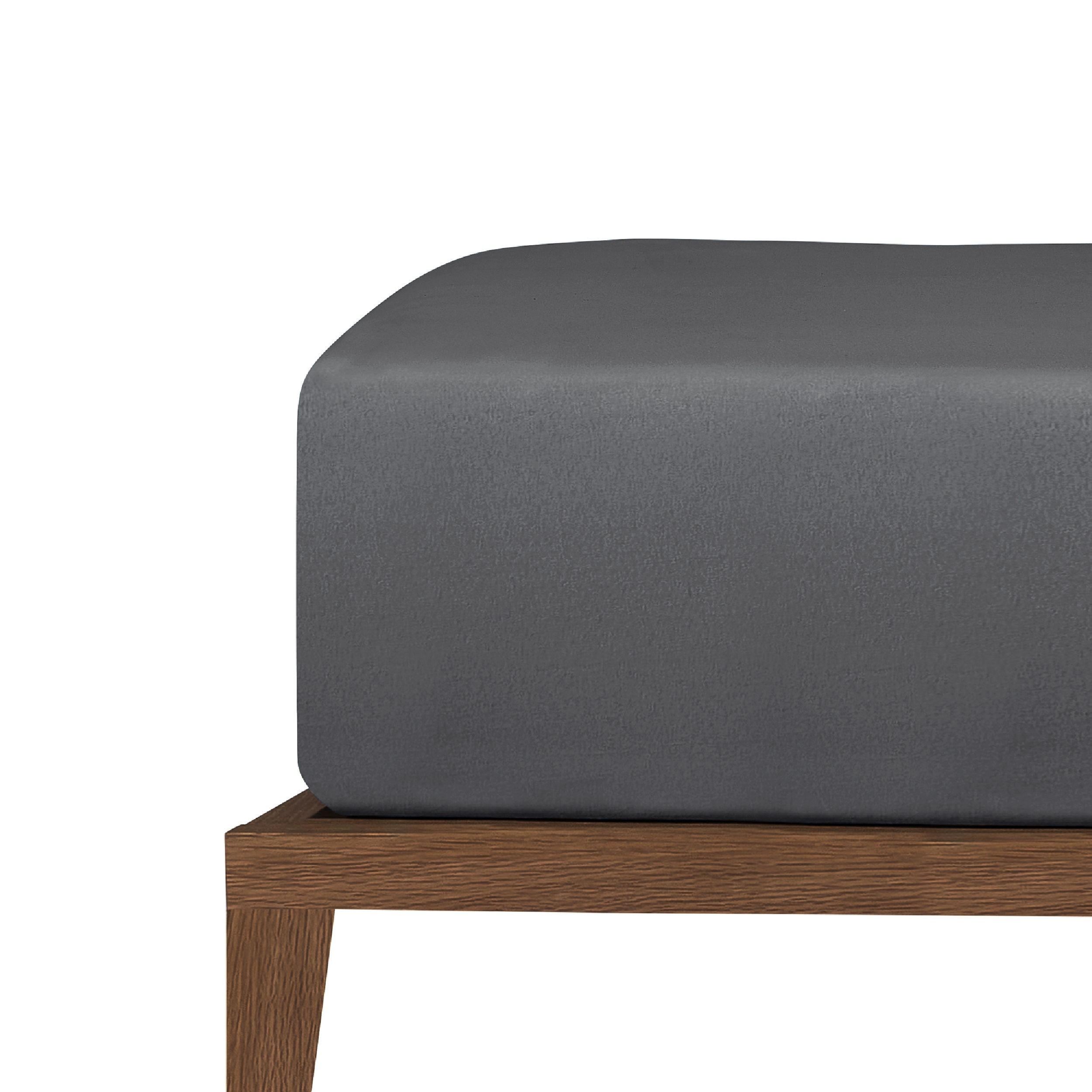 SPANNBETTLAKEN New Jersey - 100% Baumwolle - 100x200 cm - Dunkelgrau - Dunkelgrau, Textil (100/200cm) - Uncover by Schiesser