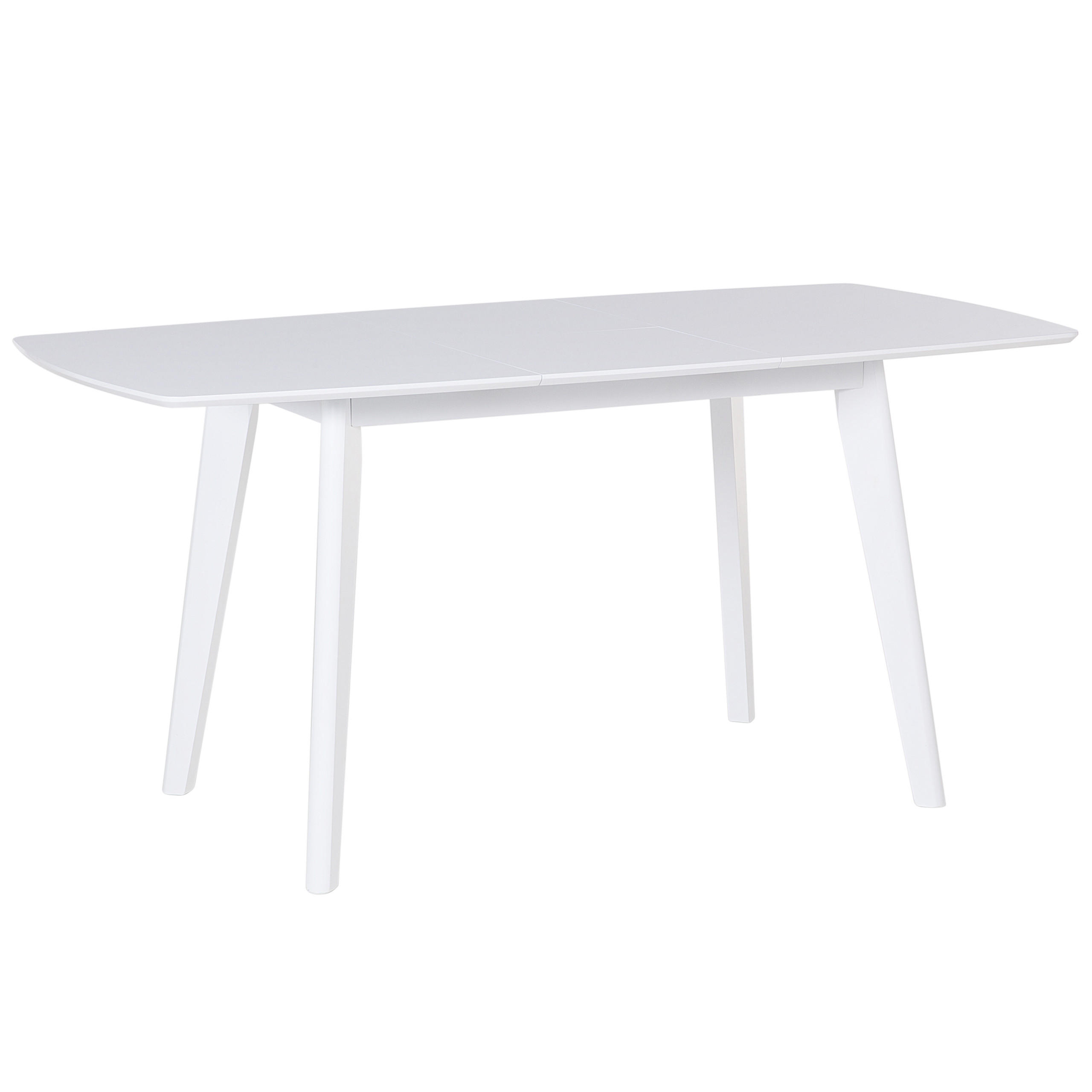 ESSTISCH 120-160/80/75 cm Weiß Rechteckig Sanford - Weiß, Holzwerkstoff (160/80/75cm) - Beliani