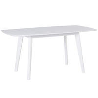 ESSTISCH 120-160/80/75 cm Weiß Rechteckig Sanford - Weiß, Holzwerkstoff (160/80/75cm) - Beliani