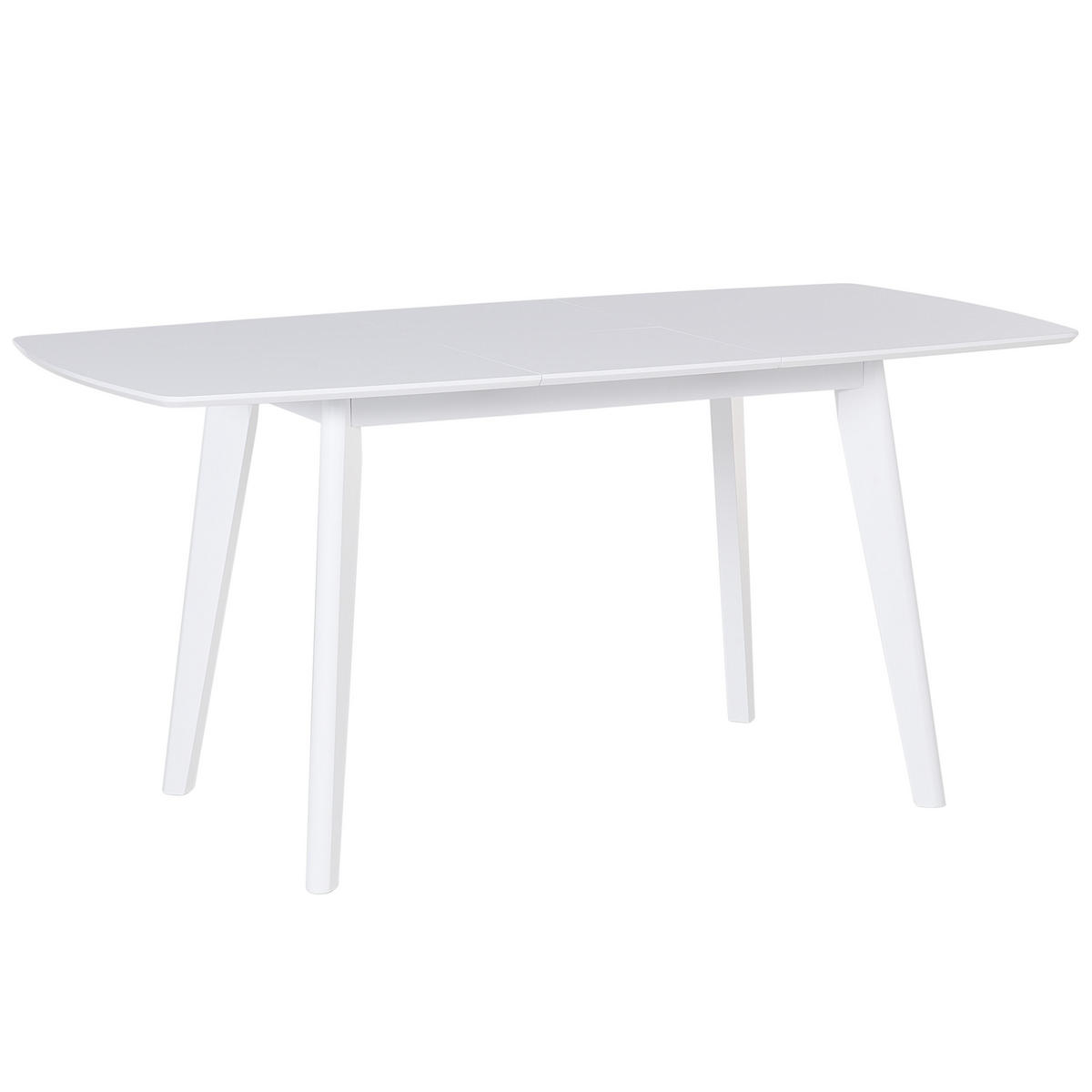 ESSTISCH 120-160/80/75 cm Weiß Rechteckig Sanford - Weiß, Holzwerkstoff (160/80/75cm) - Beliani