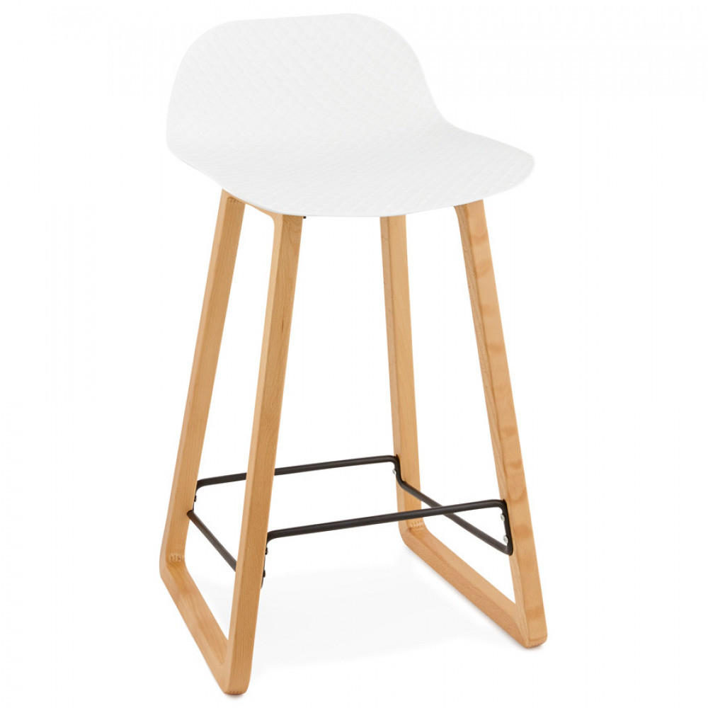 BARHOCKER Weiß 47x86.5x46cm - Buchefarben/Weiß, Holz/Kunststoff (47/86.5/46cm) - AlterEgo