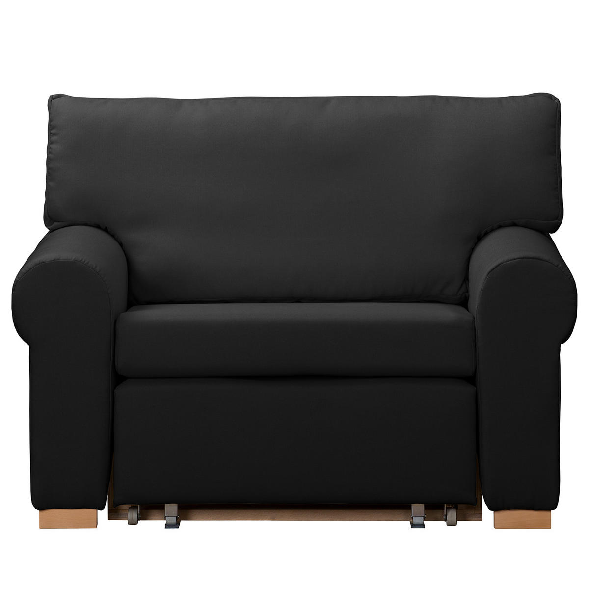 SCHLAFSOFA mit Husse - Dunkelgrau/Buchefarben, Buchenholz/Textil (125/90/90cm) - home24