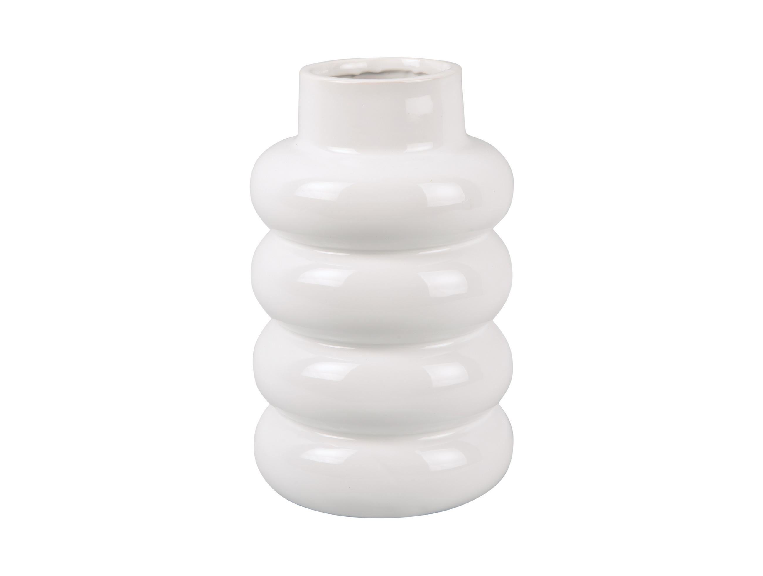 VASE Bobbly Glazed 15/15/24 cm - Weiß, Keramik (24cm) - Present Time