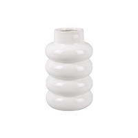VASE Bobbly Glazed 15/15/24 cm - Weiß, Keramik (24cm) - Present Time