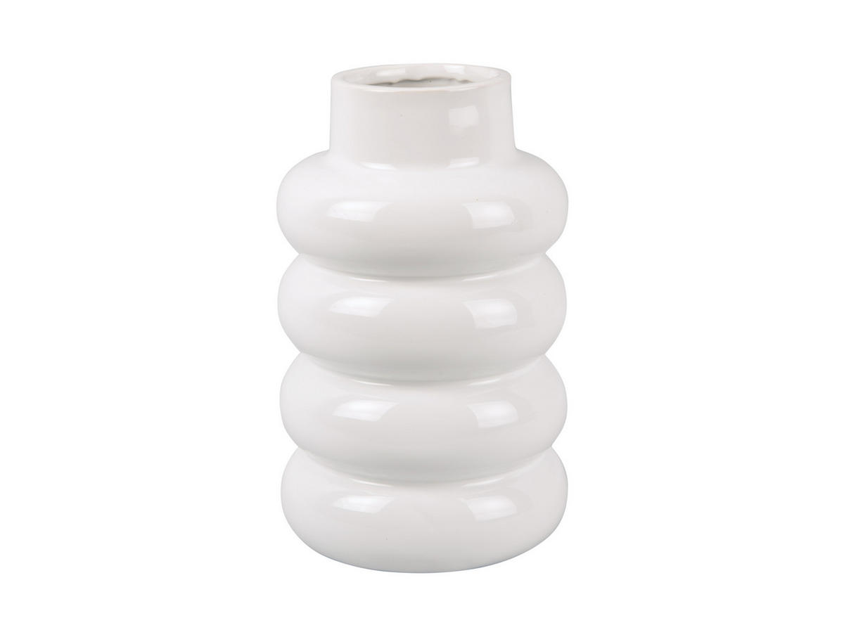 VASE Bobbly Glazed 15/15/24 cm - Weiß, Keramik (24cm) - Present Time